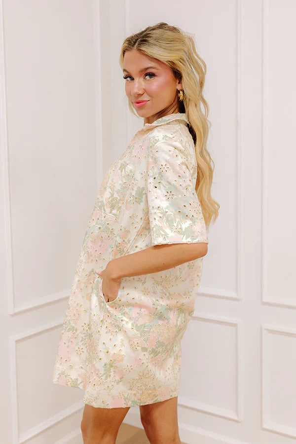 Honeysuckle Fields Floral Eyelet Mini Dress