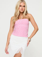 Off To Amalfi Strapless Top Pink