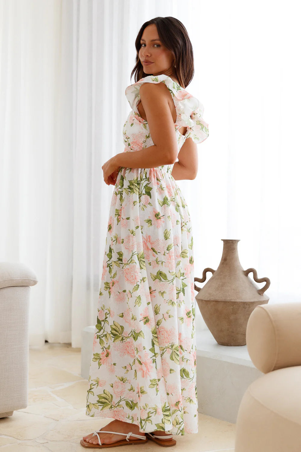Floral Cascade Maxi Dress