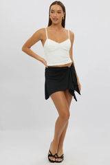 White Mesh Singlet Top Lace Insert