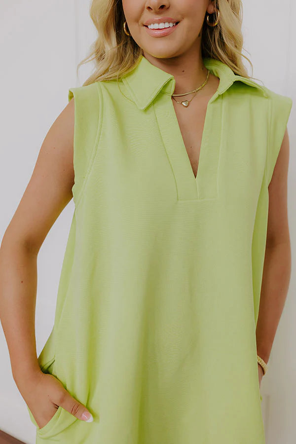 Coastal Dreamer Mini Dress in Lime Punch