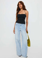 In The End Tie Back Top Black
