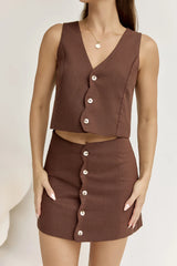 Stella Mini Skirt Chocolate