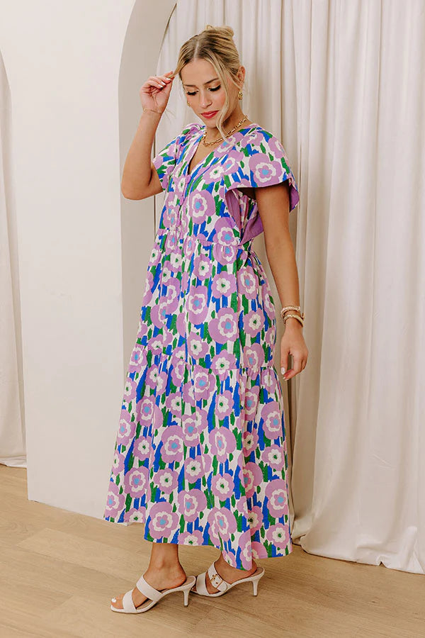 Tulip Picking Floral Midi Dress
