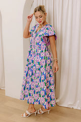 Tulip Picking Floral Midi Dress