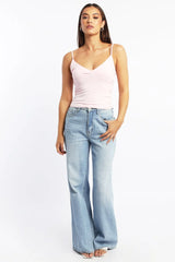Pink Supersoft Cami Top Cross Over