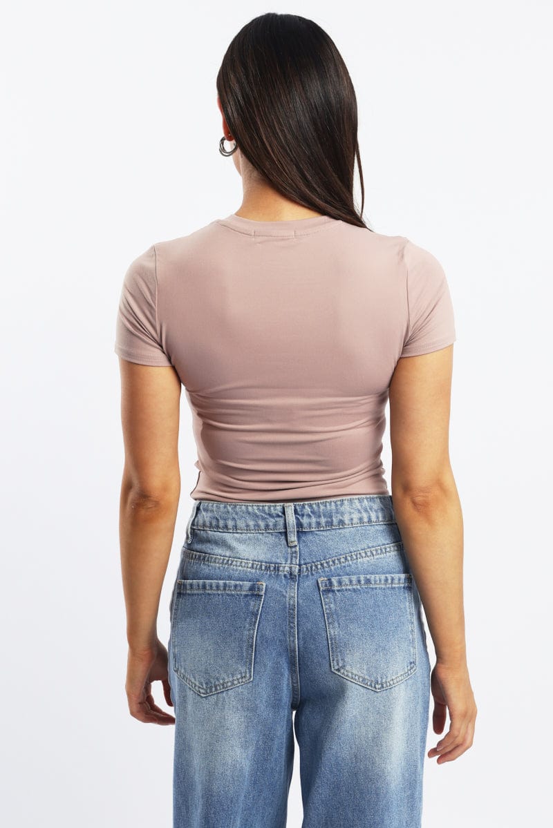 Pink T Shirt Short Sleeve Crew Neck Supersoft