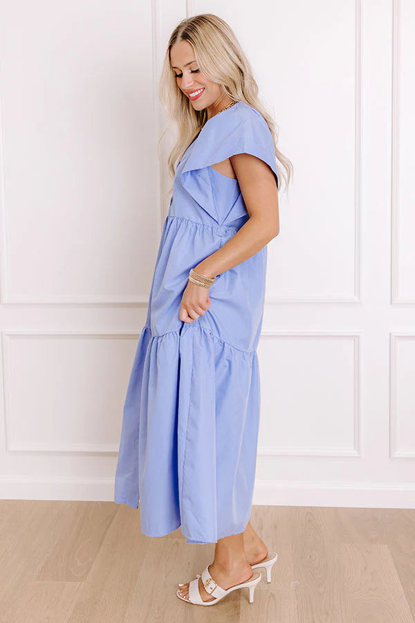 Subtle Charm Button Down Midi Dress in Light Periwinkle