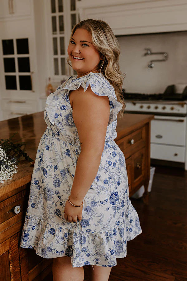 Whimsical Daydream Floral Smocked Mini Dress Curves