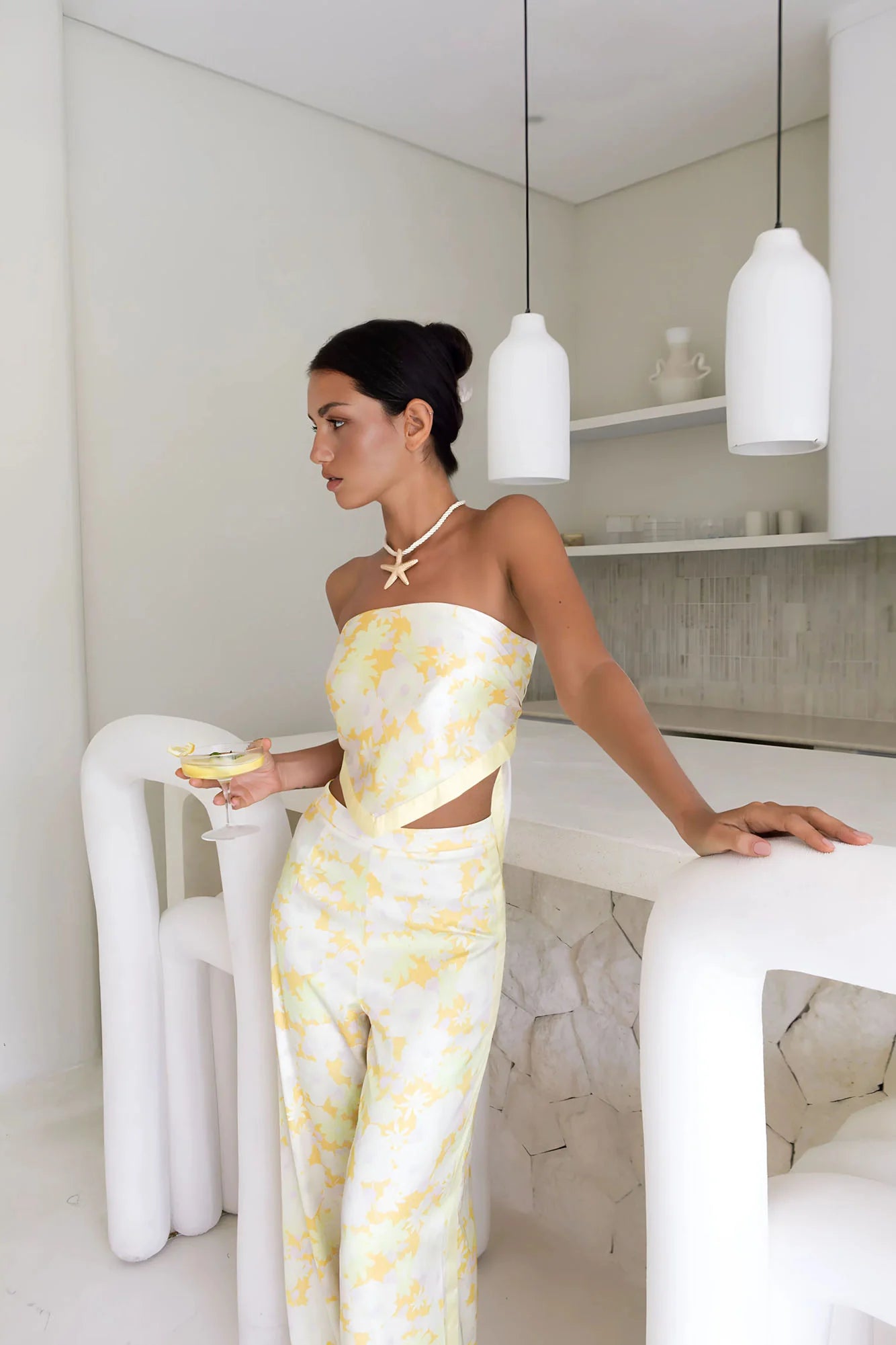Radiant Romances Satin Set Yellow
