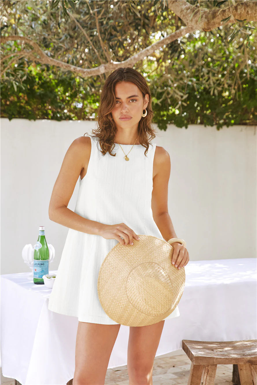 Down the Coast Mini Dress White