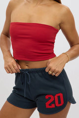 Blue Track Shorts Low Rise