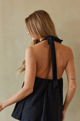 Dakota Tie Halter Babydoll Romper