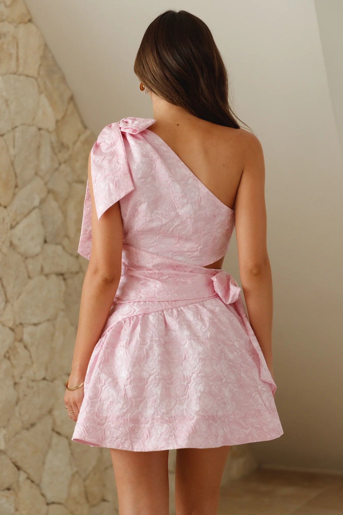 Sprinkled With Love One Shoulder Mini Dress Pink