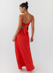 Flora Satin Maxi Dress - Citrus