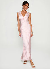 Liliya Lace Maxi Dress Pink