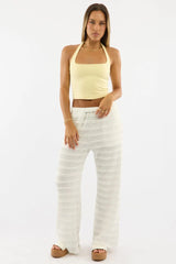 White Wide Leg Pant Lace
