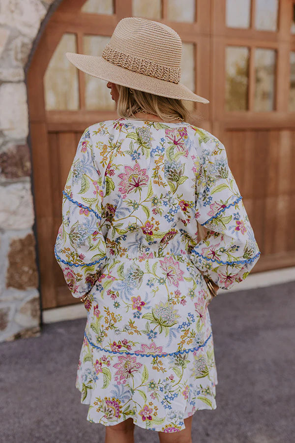 French Garden Floral Mini Dress