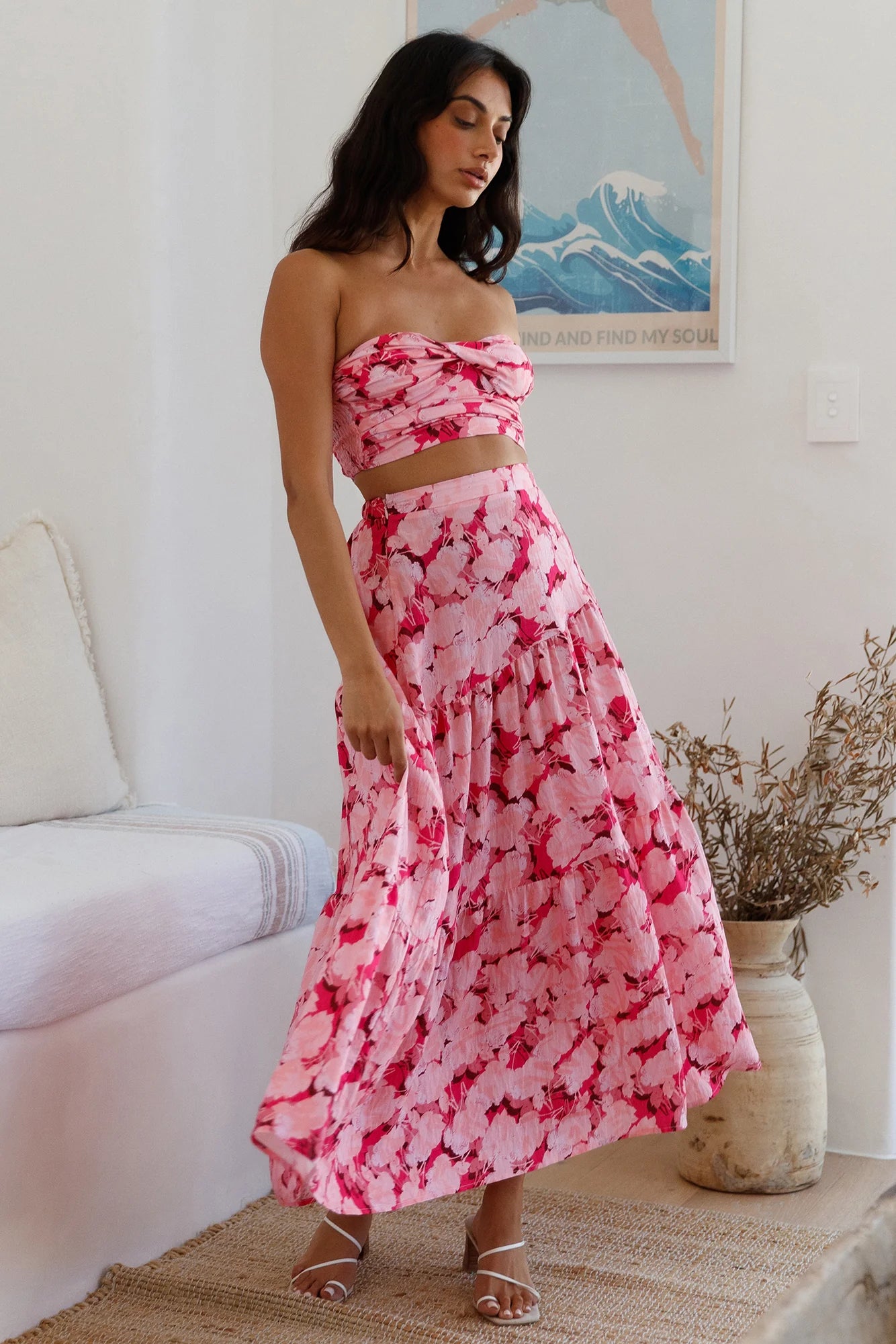 Horizon Waves Crop Top Pink