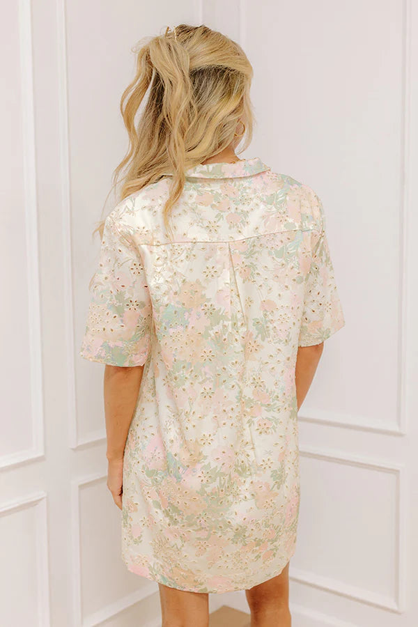 Honeysuckle Fields Floral Eyelet Mini Dress