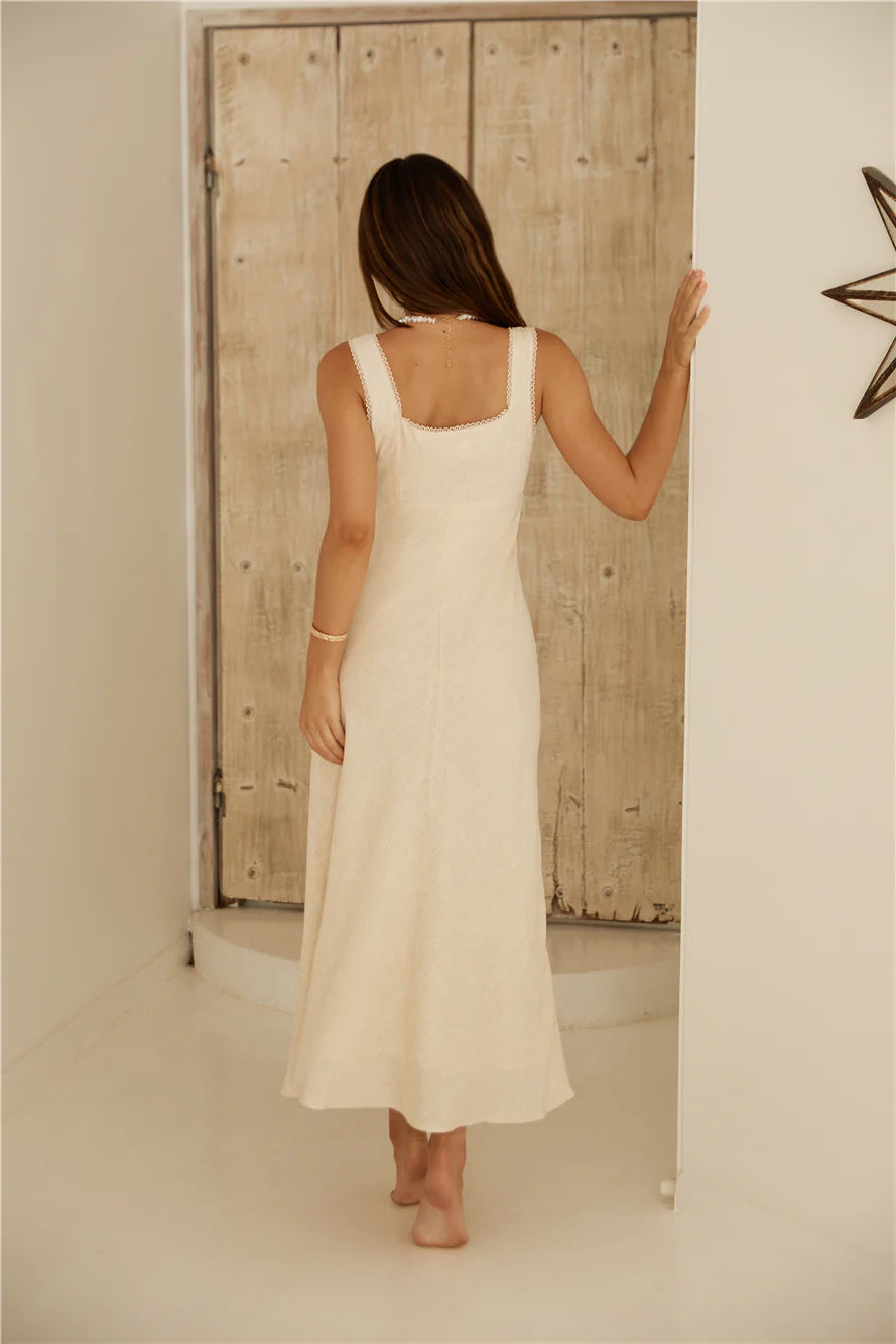 Lemon Squeeze Maxi Dress Beige