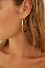 18K Gold Plated Sleekest Hoop Earrings Gold