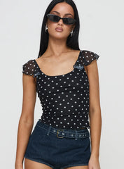 Beckinsale Polka Top Black