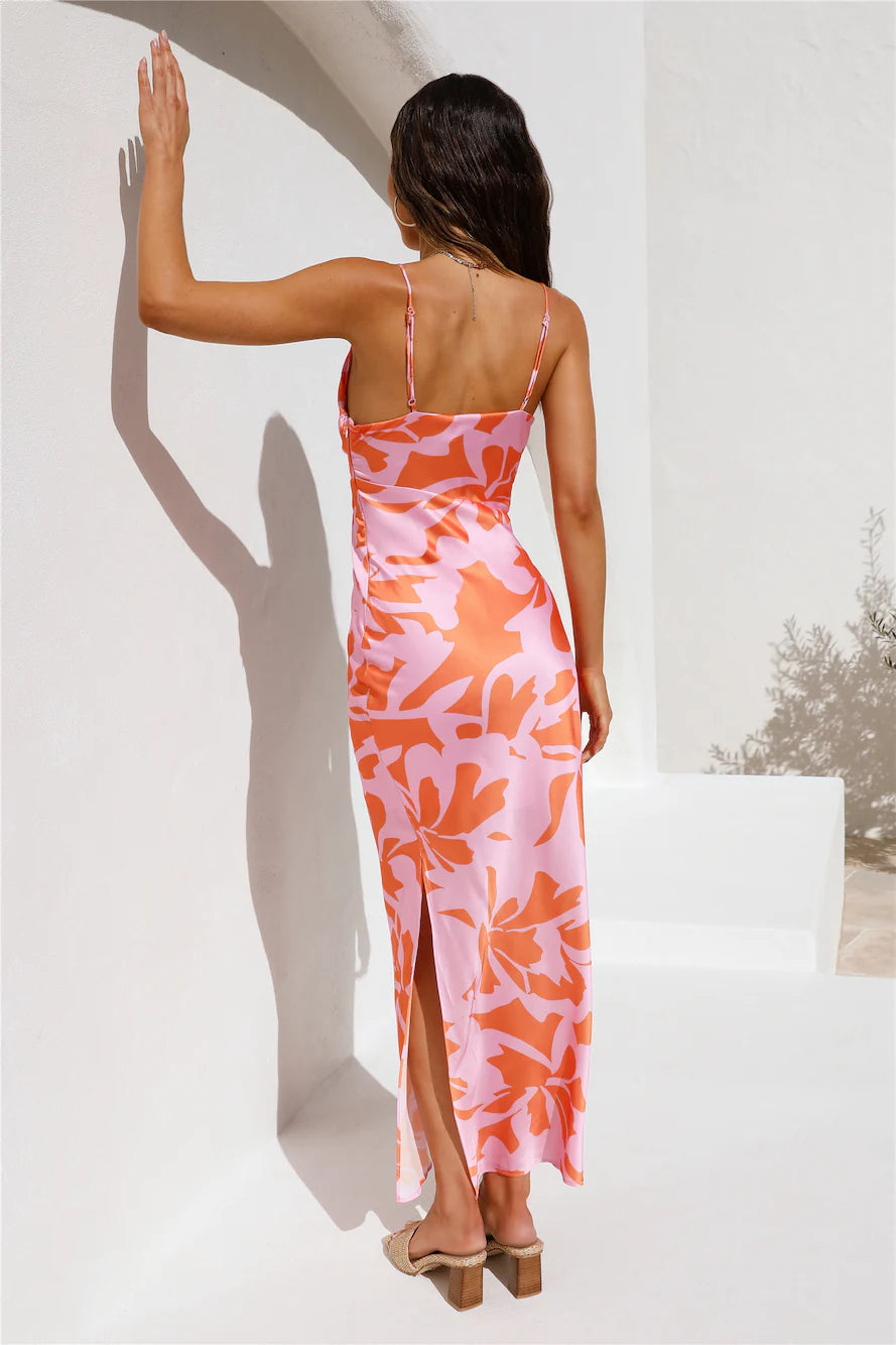 Solar Splendor Midi Dress Pink