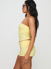 Baseline Low Rise Rib Shorts Yellow