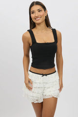 Black Corset Top Sleeveless Stretch