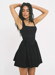 Straplie Mini Dress Black