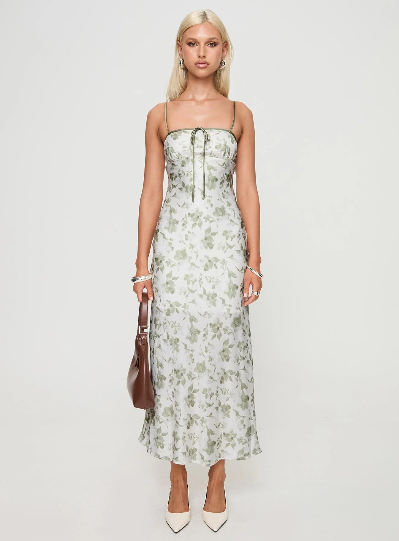 Vasiliki Maxi Dress White / Green Floral