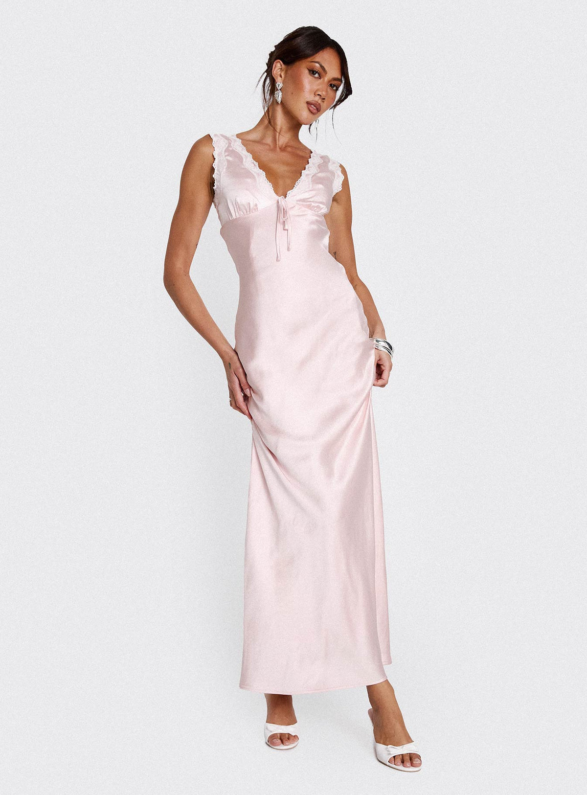 Liliya Lace Maxi Dress Pink