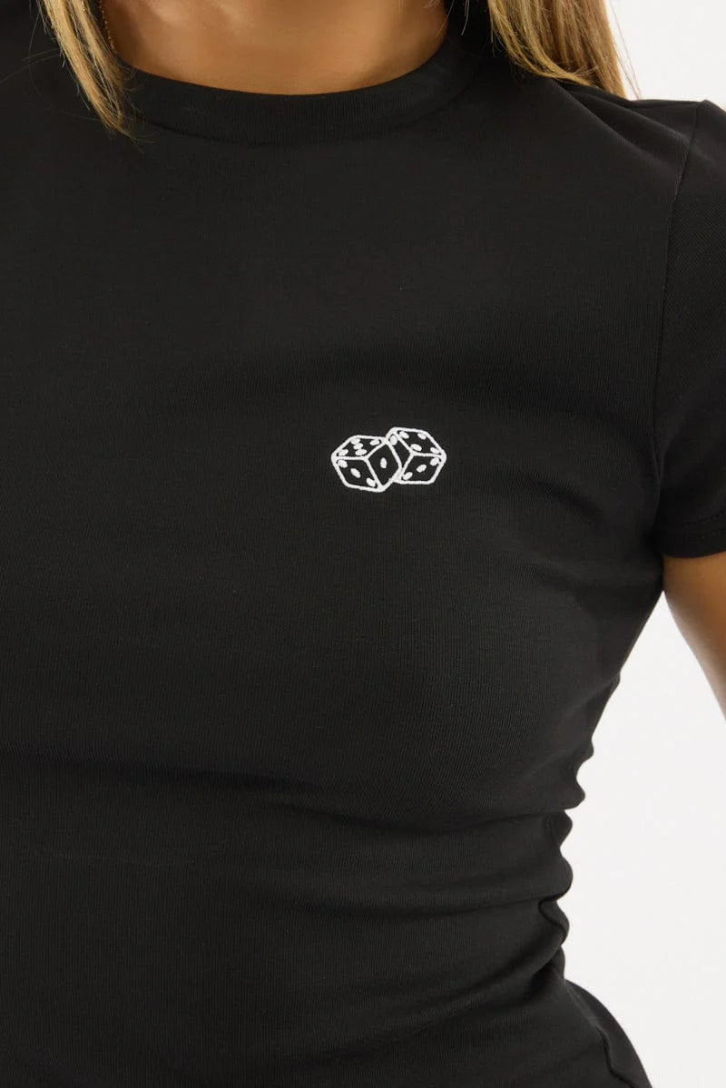 Black Graphic Tee Short Sleeve