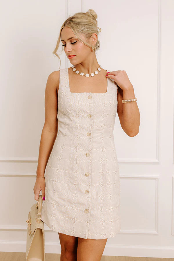 Central Park Chic Embroidered Mini Dress