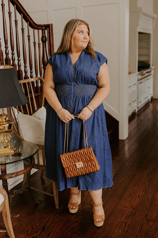 Picnic At The Park Denim Midi Dress Curves