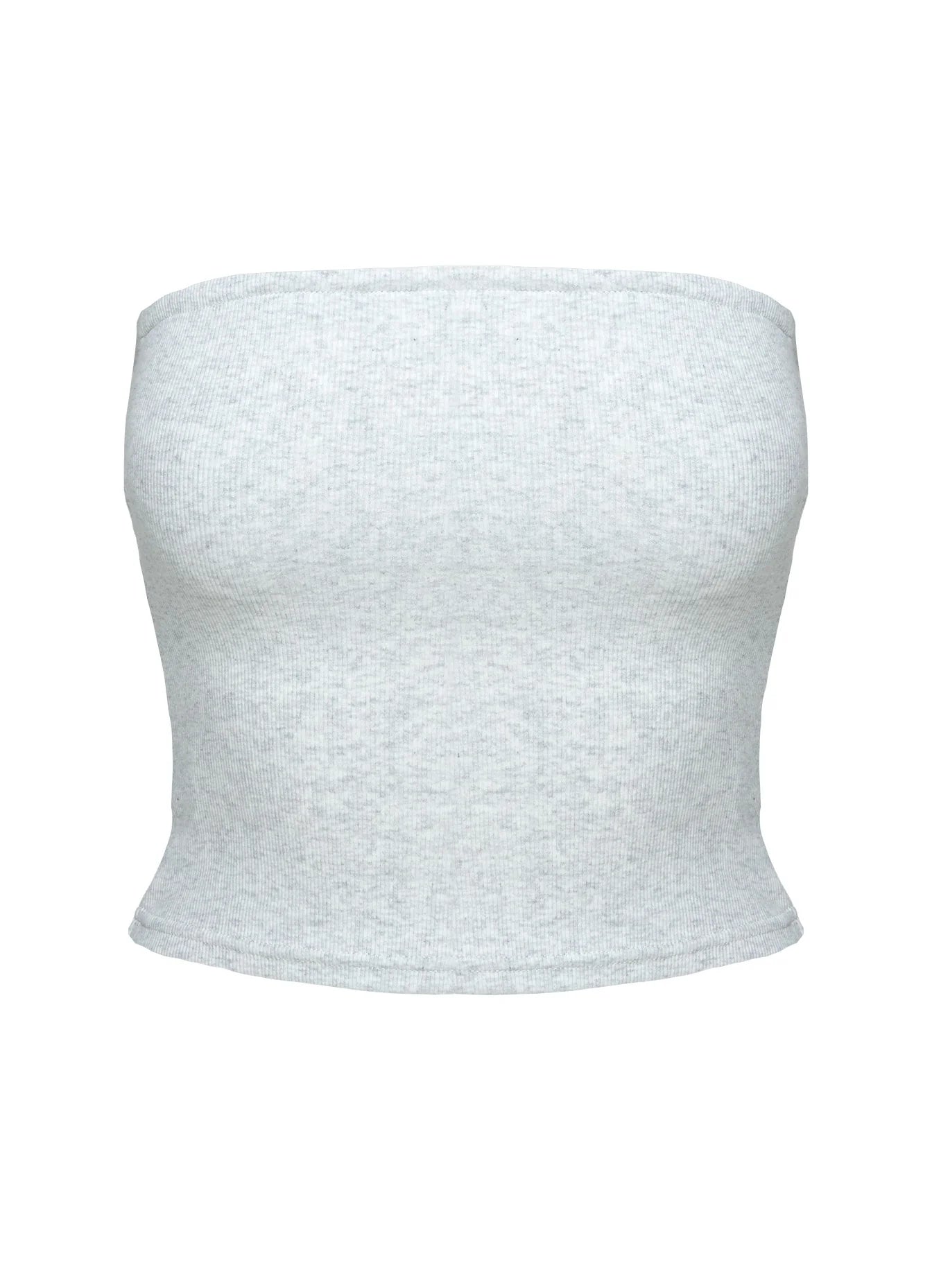 Baseline Strapless Rib Top Grey
