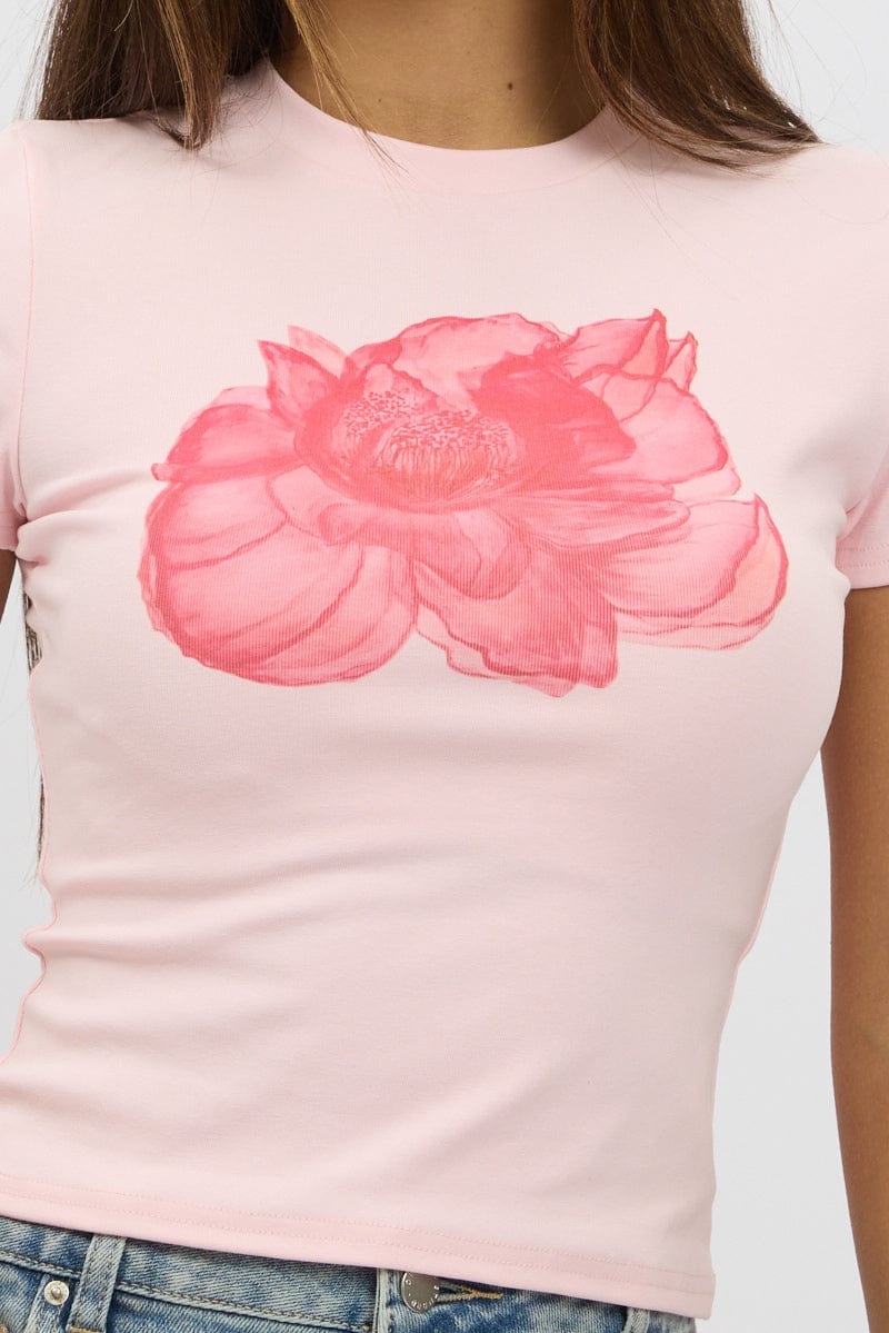 Pink Graphic Tee Short Sleeve