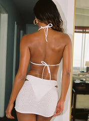 Lucky Bay Anglaise Swim Mini Skirt White