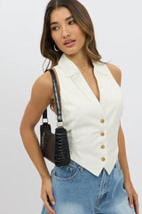 White Vest Tie Back