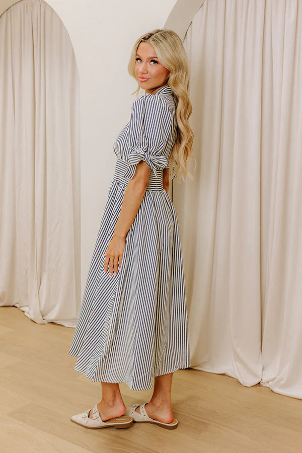 Pier My Way Stripe Midi Dress