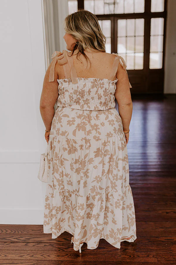 Happy Gatherings Floral Smocked Maxi Dress Curves