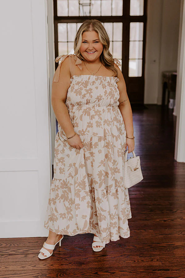 Happy Gatherings Floral Smocked Maxi Dress Curves