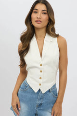 White Vest Tie Back