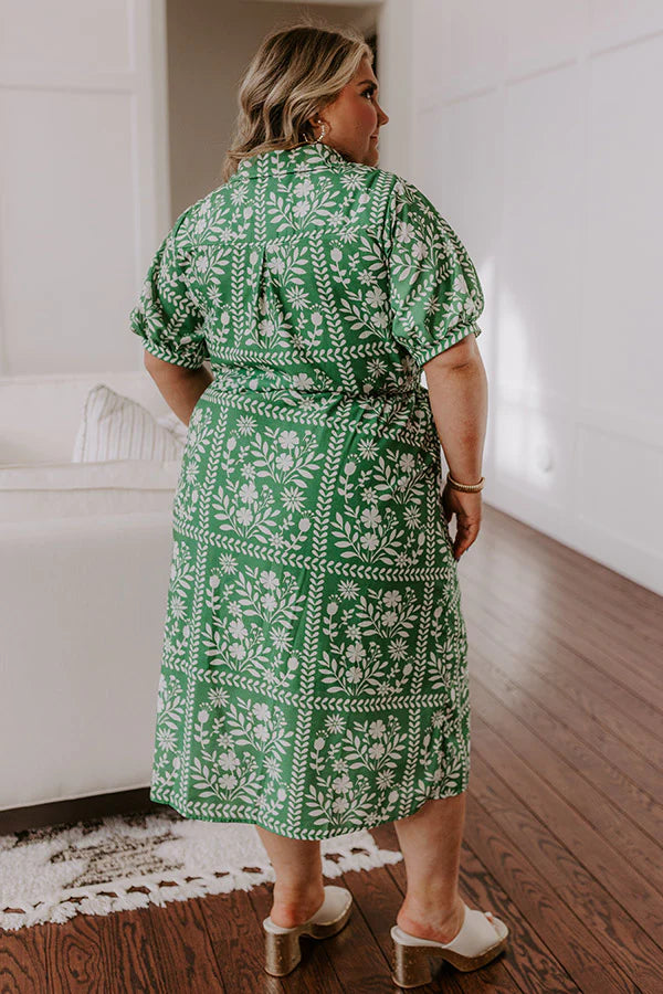 Patio Brunch Floral Midi Dress Curves