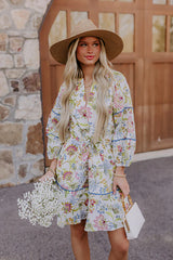 French Garden Floral Mini Dress
