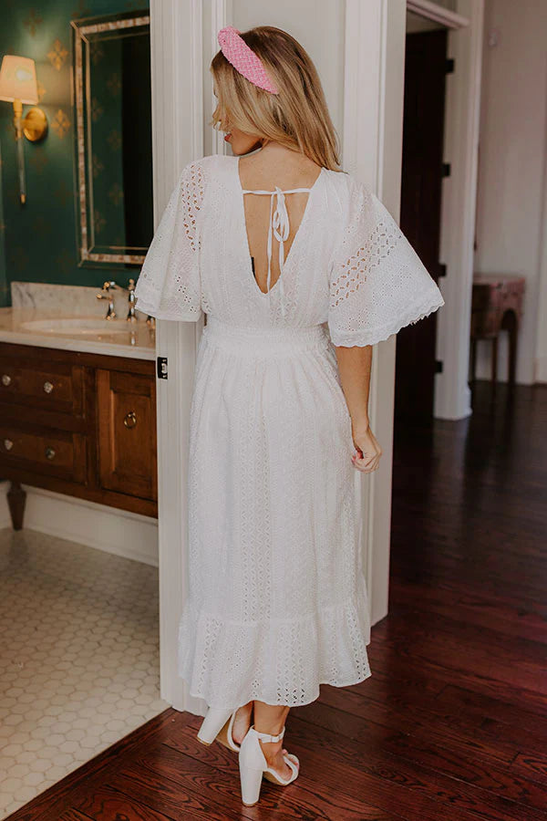 Romantic Bliss Eyelet Midi Dress
