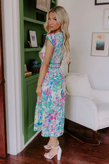Blooming Beauty Pleated Midi Dress