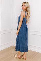 Caught Your Glance Chambray Midi Dress