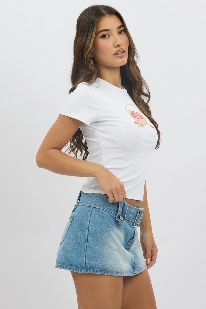 White Graphic Tee Short Sleeve